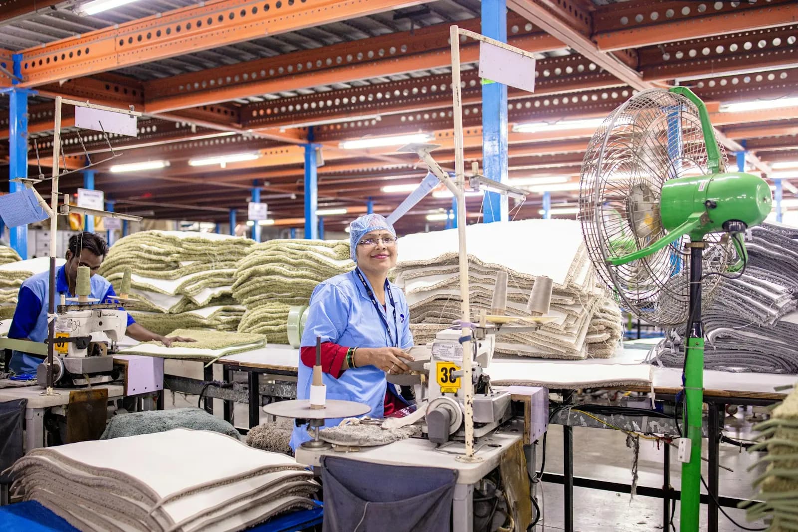 Staff at work on a factory floor